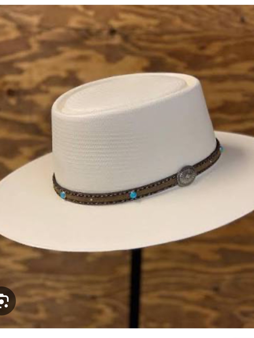 Stetson Gleeson Straw Hat with Turquoise Size 7 NWT